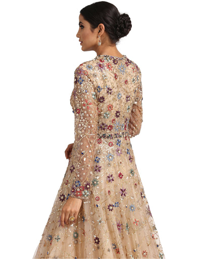 Embellished Ombre Anarkali - Peach