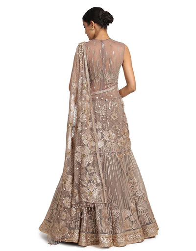 Lehenga Saree- Grey