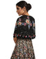Embroidered Lace Cape- Black