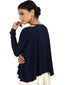 T-Shirt with Embroidered Epaulets- Navy