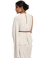 One-Shoulder Cape T-Shirt- Ivory