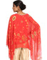 Top with Attached Drape- Coral