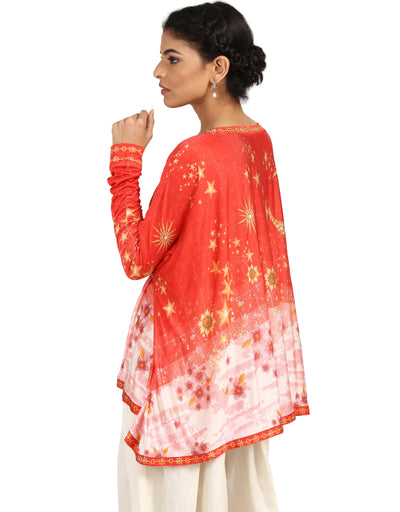 One Shoulder T-Shirt- Coral Pink