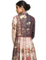 Double Breasted Anarkali with Churidar- Beige
