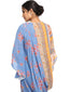 Draped Dress with Mural Print- Blue