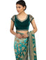 Ombre Brocade Saree- Aqua To Teal