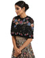 Embroidered Lace Cape- Black