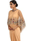 Embellished Cape with Hand Embroidery- Peach