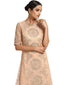 Embroidered Kurta Set with Sharara- Peach
