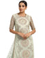 Embroidered Kurta Set with Sharara- Aqua