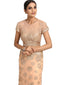 Hand-Embroidered Saree Set- Peach