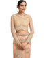 Embroidered Tulle Saree- Peach