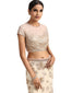 Hand-Embroidered Saree Set- Ivory