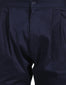 Asymmetric Kurta Set with Centre Drape- Navy