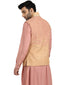 Quilted Nehru Jacket with Applique Work- Pumpkin