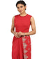 Drape Embroidered Saree- Coral Pink