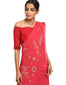 Star Embroidered Saree- Coral Pink