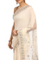 Embroidered Saree with Star & Floral Graphics- Ivory