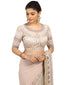 Embroidered Saree with Blouse- Ivory