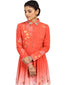Long Dress with Shirt Detail- Coral Pink