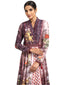 Double Breasted Anarkali with Churidar- Aubergine