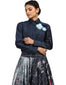 Draped Lehenga with Shirt- Teal