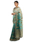Ombre Brocade Saree- Aqua To Teal