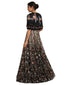 Embroidered Lace Cape- Black