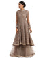 Asymmetric Kurta with Sharara and Dupatta- Grey
