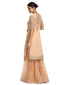 Embroidered Kurta Set with Sharara- Peach