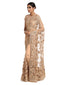 Hand-Embroidered Saree Set- Peach