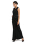 Georgette Drape Dress- Black