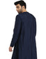 Asymmetric Kurta Set with Centre Drape- Navy