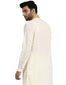 Classic Kurta Set with Embroidered Collar- Ivory