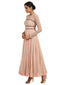 Long Kurta Set with Star Embroidered Dupatta- Blush