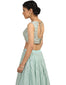 Embroidered Lehenga Saree Set- Mint Green