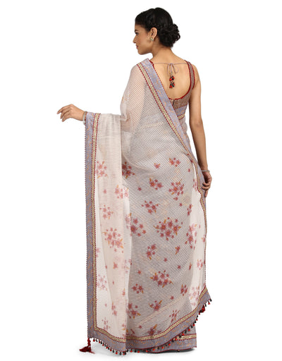 Galaxy Print Saree- Grey