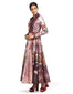 Double Breasted Anarkali with Churidar- Aubergine