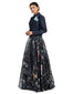 Draped Lehenga with Shirt- Teal