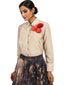 Draped Lehenga with Shirt- Beige