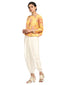 Draped T-Shirt with Bateau Neckline- Yellow