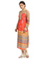 Color Block Long Tunic- Red