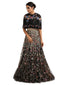 Embroidered Lace Cape- Black