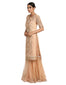 Embroidered Kurta Set with Sharara- Peach