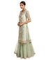 Embroidered Kurta Set with Sharara- Aqua