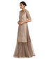 Embroidered Kurta Set with Sharara- Grey