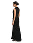 Georgette Drape Dress- Black