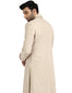 Sherwani Set with Quilted Applique Embroidery- Salmon