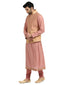 Quilted Nehru Jacket with Applique Work- Pumpkin