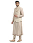 Classic Nehru Jacket with Embroidered Collar- Taupe